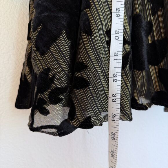 Ashley Park x RTR Encore Velvet Puff Sleeve Sweetheart Black & Gold Mini Dress 8 - Picture 13 of 16